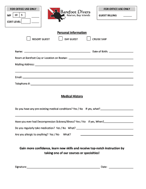 PADI Diving Liability Release and Assumption of Risk Agreement