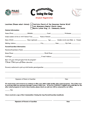 Student Registration and Medical Authorization Forms