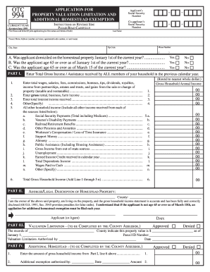 Oklahoma Property Valuation Limitation and Additional Homestead Exemption Application