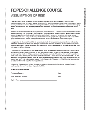 Ropes Challenge Course Assumption of Risk