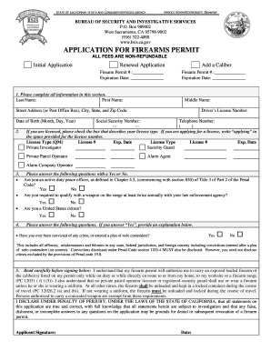 California Firearm Permit Application