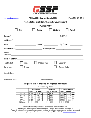 GSSF Membership Application Form