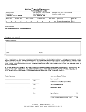 Florida Dwelling Lease Agreement
