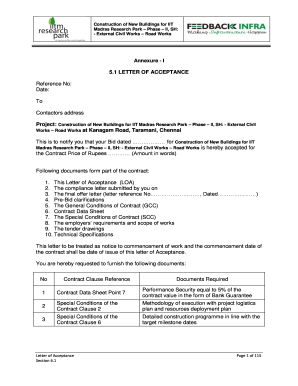 Annexure - I 51 LETTER OF ACCEPTANCE Project - respark iitm ac