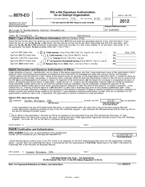 IRS Form 8879-EO Signature Authorization