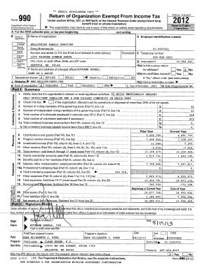 Form 990 2012 Wellspring Family Services