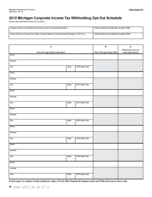 Michigan Corporate Income Tax Withholding Opt-Out Schedule