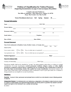 Georgia Tuition Classification Petition