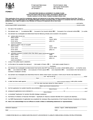 Ontario Motor Vehicle Accident Benefits Application