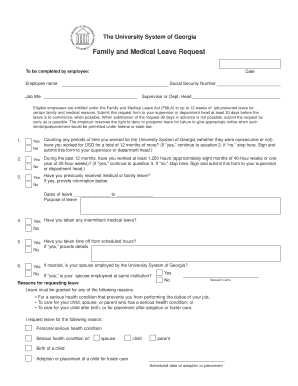 USG Family and Medical Leave Request Form