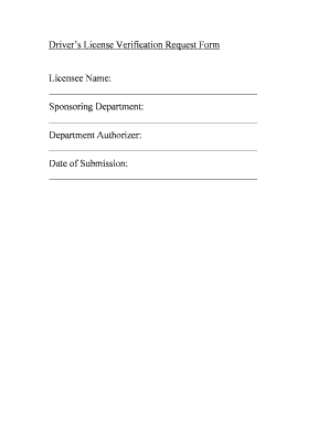 Driver’s License Verification Request Form