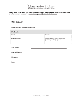 IB Wire Deposit Form