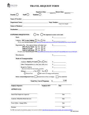 Travel Request Form