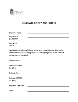 Delegate Entry Authority Form