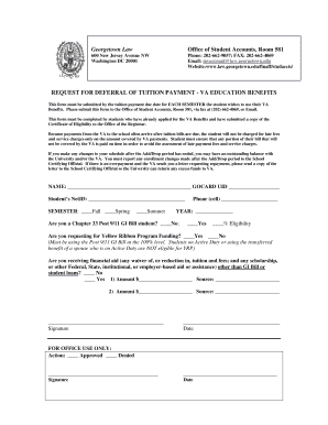 Request for Deferral of Tuition Payment - VA Education Benefits