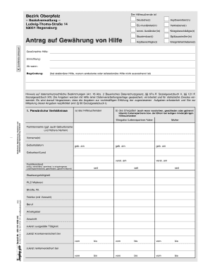 Antrag auf Gewährung von Hilfe