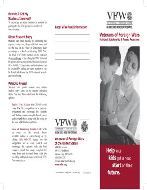 VFW Student Scholarship Entry Form
