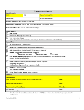 IT Systems Access Request Form
