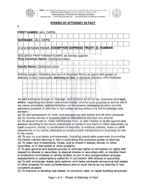 Power of Attorney in Fact