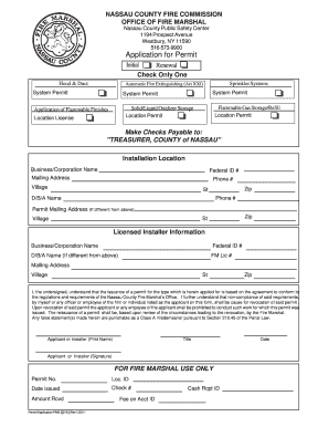 Nassau County Fire Permit Application