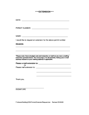 Permit Extension Request Form