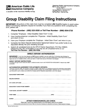 Group Disability Claim Filing Instructions