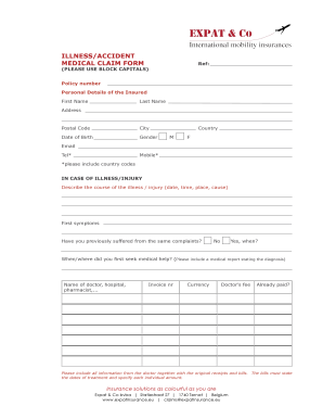 Illness/Accident Medical Claim Form