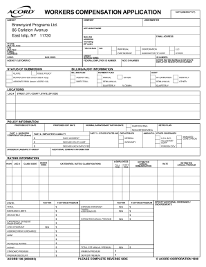 Workers Compensation Application Form