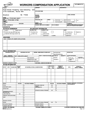 Workers Compensation Application Form