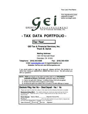 Tax Data Portfolio