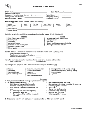 Asthma Care Plan