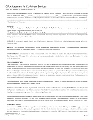 CIRA Agreement for Co-Advisor Services