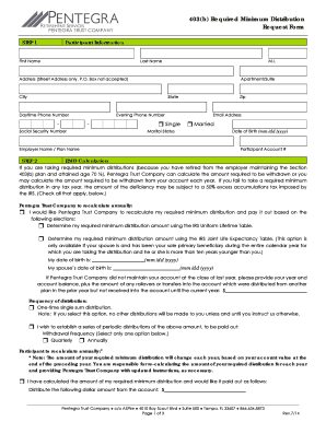 403(b) Required Minimum Distribution Request Form