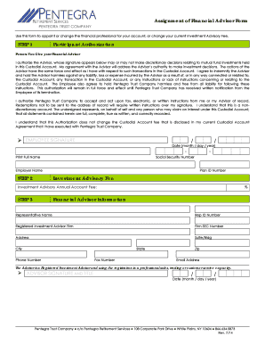 Assignment of Financial Advisor Form