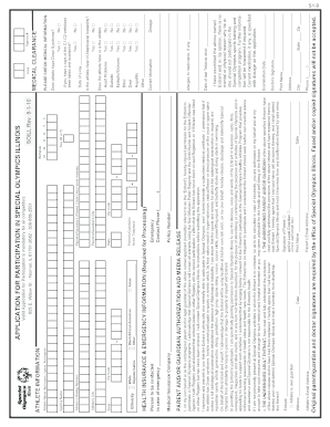 Special Olympics Illinois Participation Application