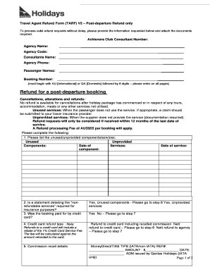Travel Agent Refund Form