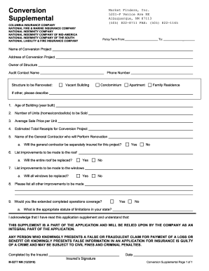 Conversion Project Supplemental Form