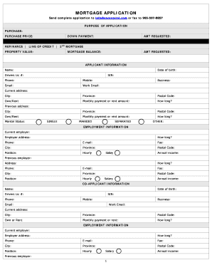 Mortgage Application Form