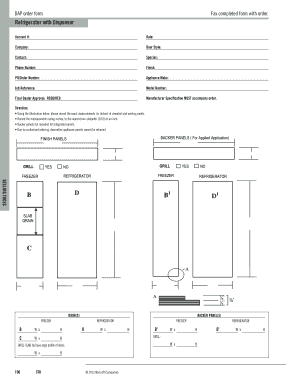 DAP Refrigerator Order Form