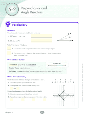 Perpendicular and Angle Bisectors Worksheet