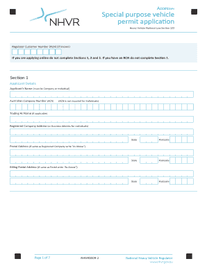 AccessSPV Special Purpose Vehicle Permit Application
