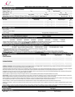 Pierce Group Term Life Enrollment Form