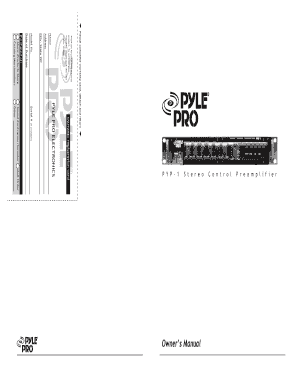 PYP-1 Stereo Control Preamplifier Owner's Manual