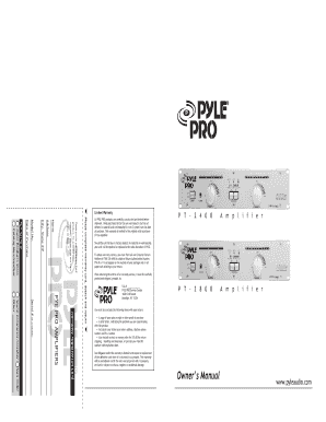 Pyle Pro Amplifier Warranty Form