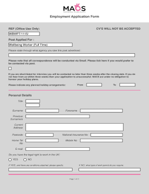 Employment Application Form