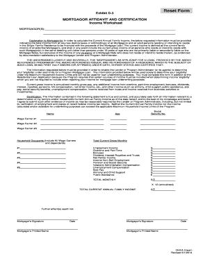 Mortgagor Affidavit and Certification