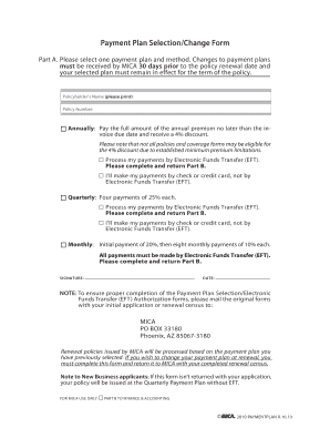 Payment Plan Selection Form