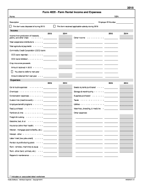 Form 4835 - Farm Rental Income and Expenses