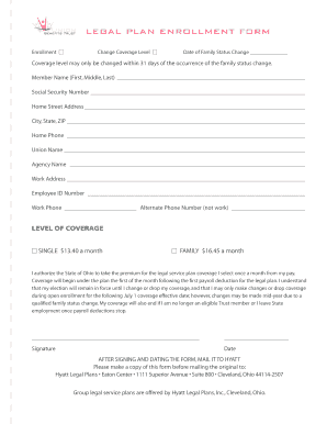 Ohio State Employee Legal Plan Enrollment Form