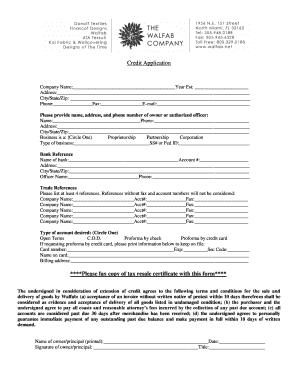 Credit Application Form